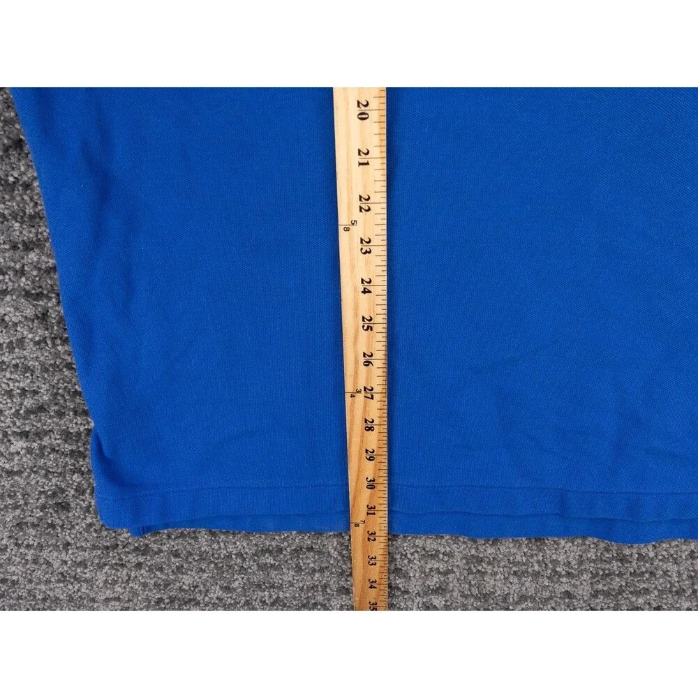 LL Bean Polo Shirt Mans XLT Blue Long Sleeve Cotton Casual Dad Outdoor Preppy